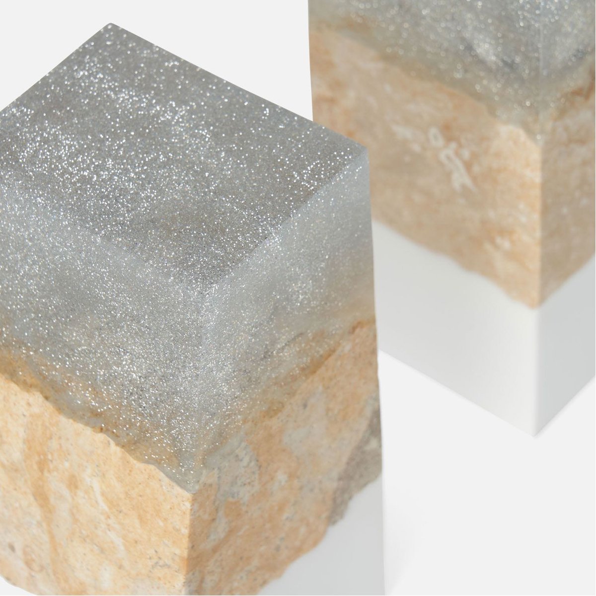 Made Goods Otis Resin with Stone Bookends, 2-Piece Set