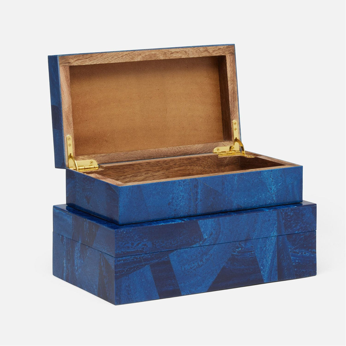 Made Goods Travis Marbled Resin Veneer Box, 2-Piece Set