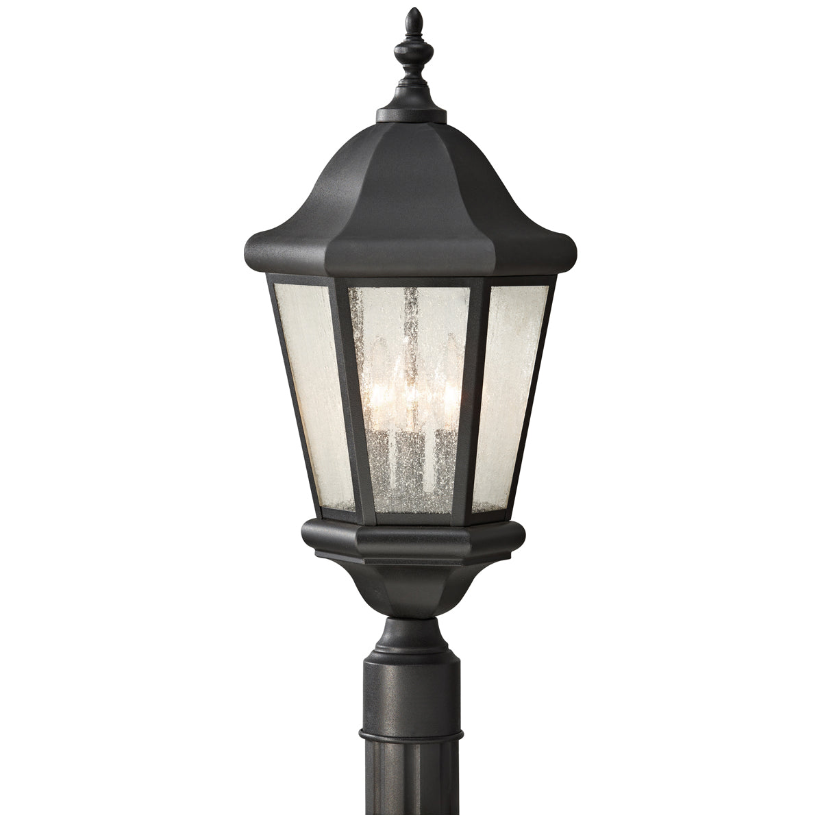 Sea Gull Lighting Martinsville 3-Light Outdoor Post Lantern with Bulb