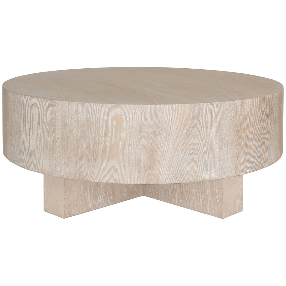 Worlds Away Thick Top Coffee Table with Cross Base