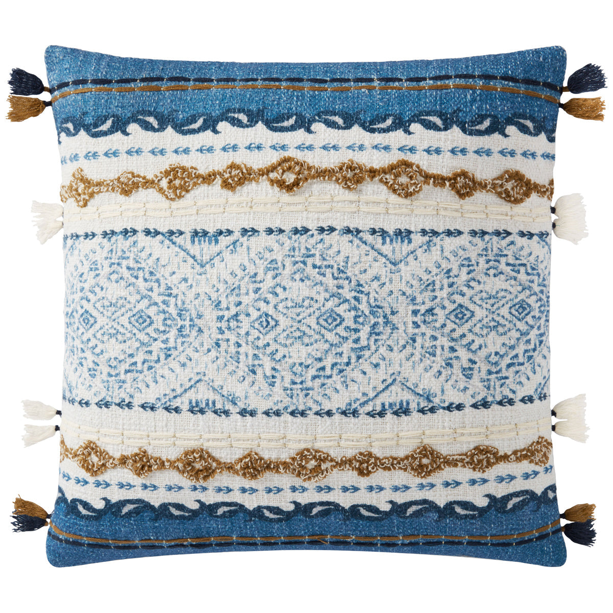 Loloi P0930 Blue Natural Pillow, Set of 2