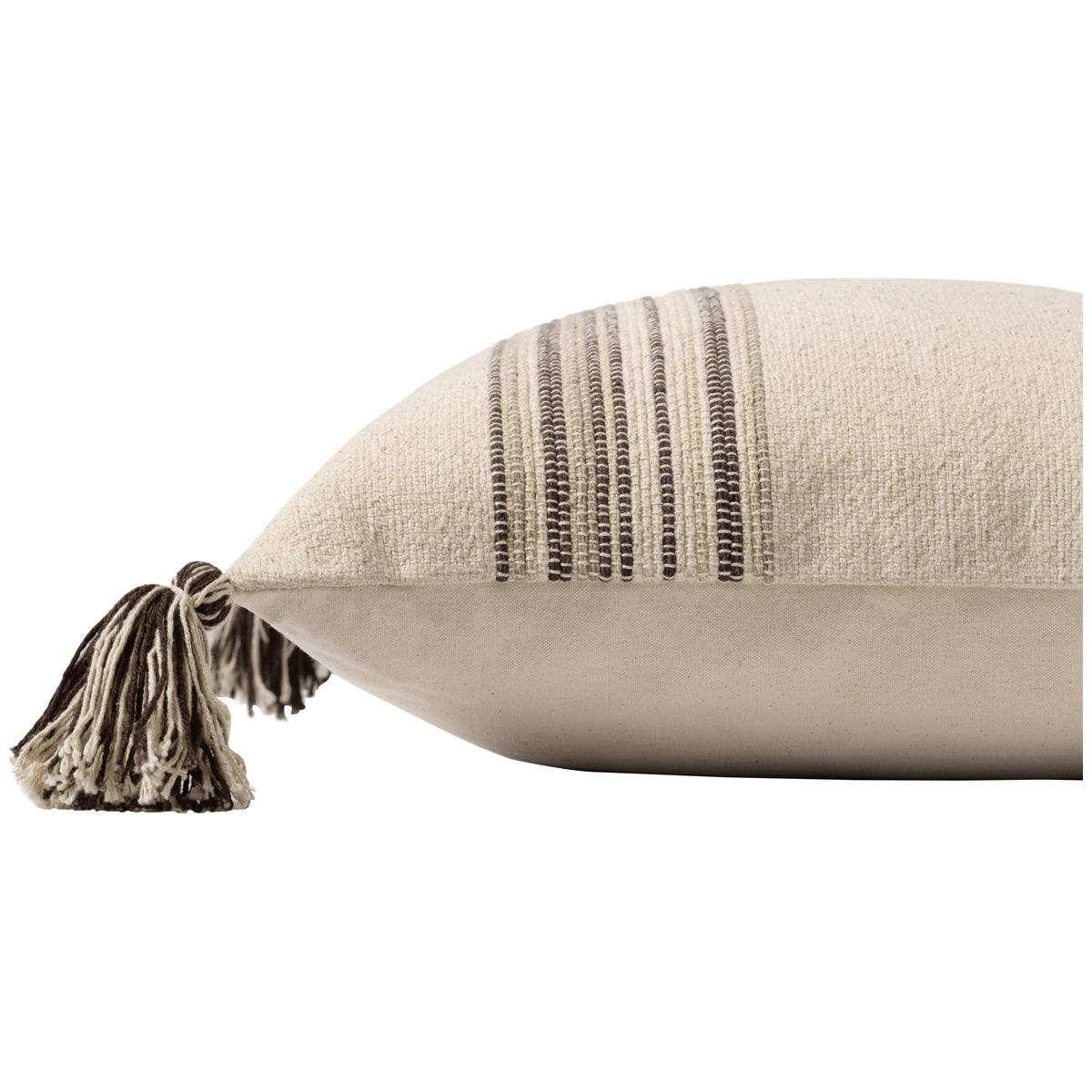 Loloi P0929 Natural Charcoal Pillow, Set of 2