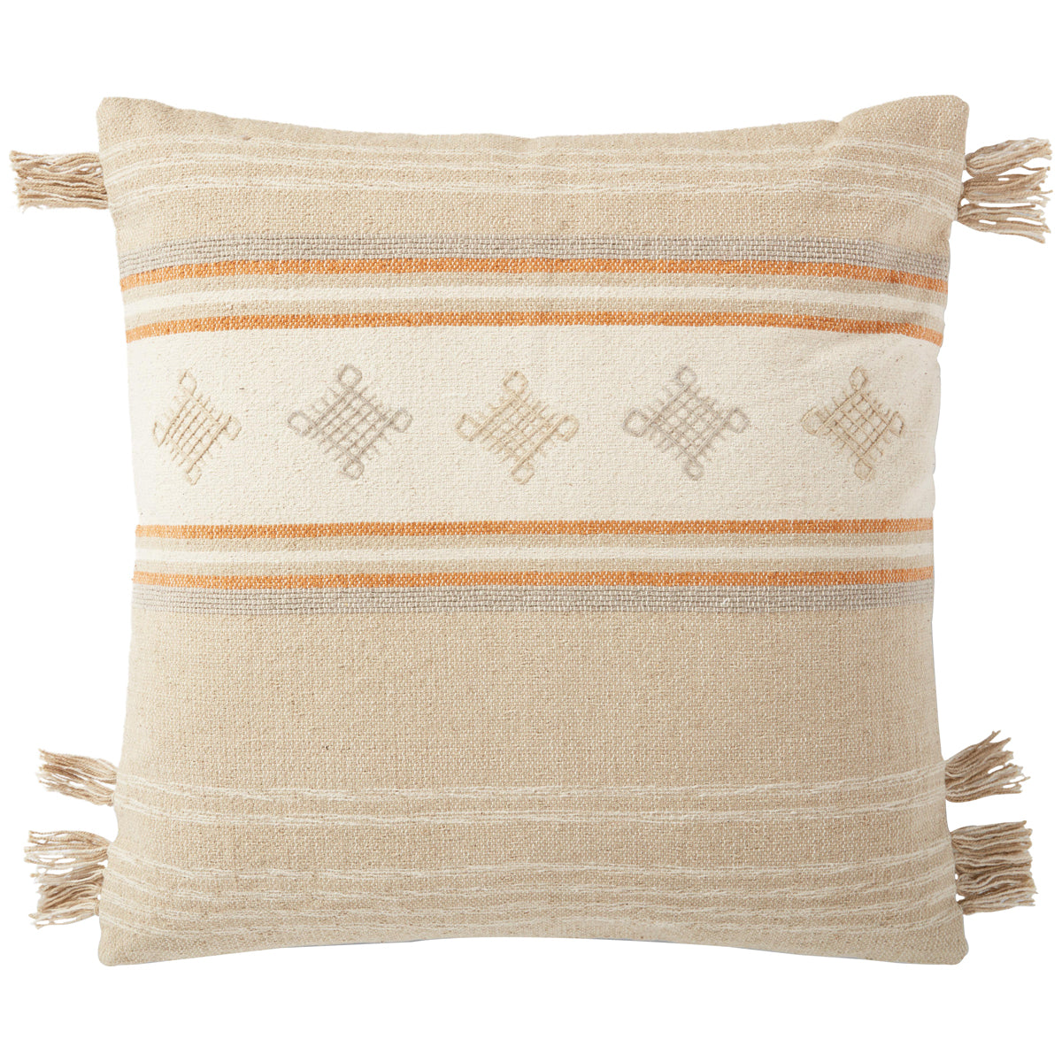 Loloi P0933 Beige Orange Pillow, Set of 2