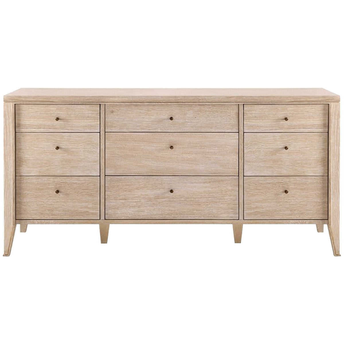 Villa &amp; House Paola Extra Large 9-Drawer Dresser, Bleached Cerused Oak