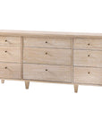 Villa & House Paola Extra Large 9-Drawer Dresser, Bleached Cerused Oak