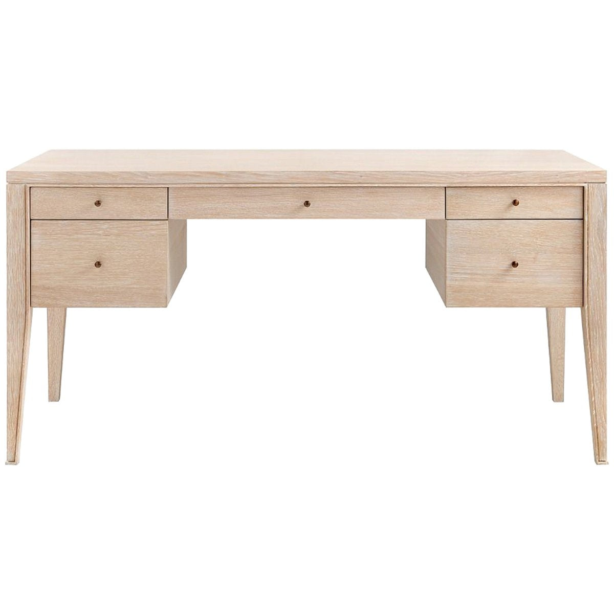 Villa &amp; House Paola Desk, Bleached Cerused Oak