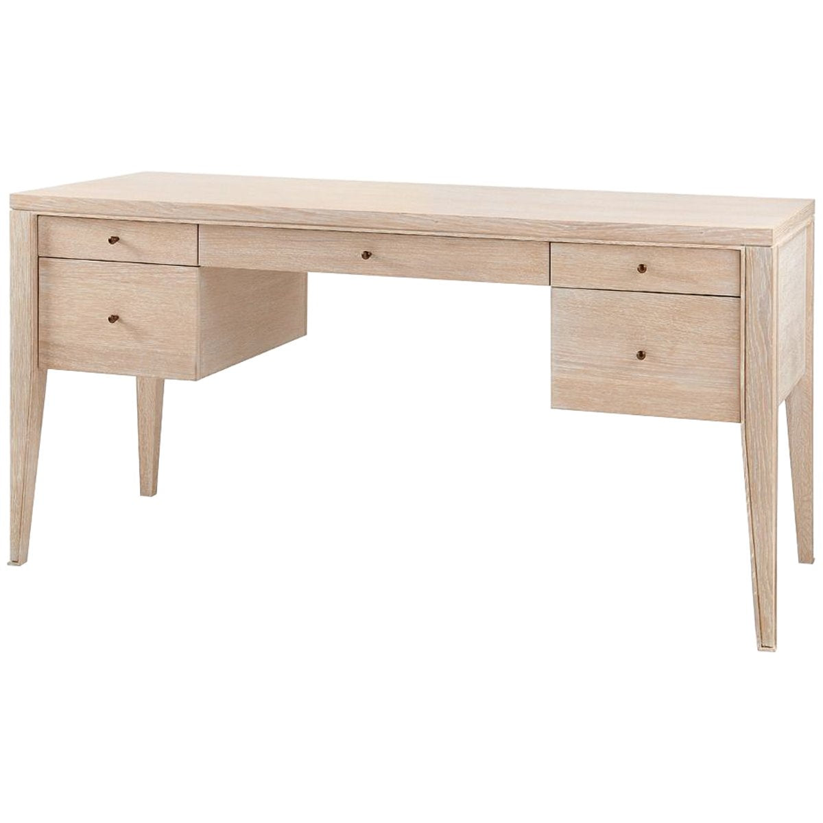 Villa &amp; House Paola Desk, Bleached Cerused Oak