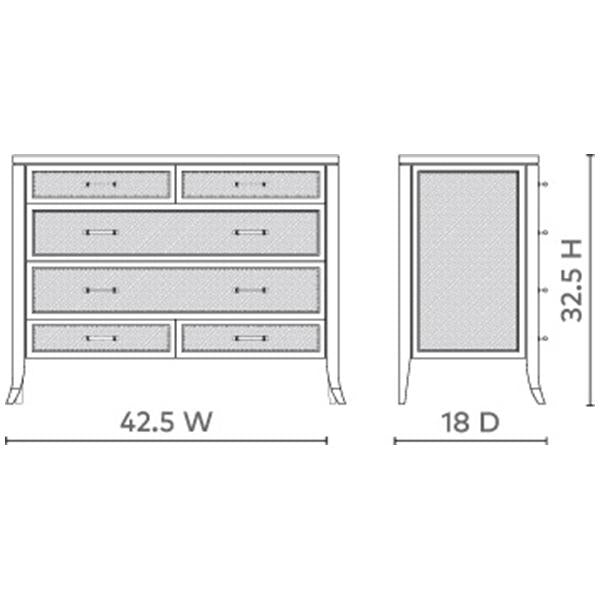 Villa &amp; House Paulina Large 6-Drawer Chest - Natural