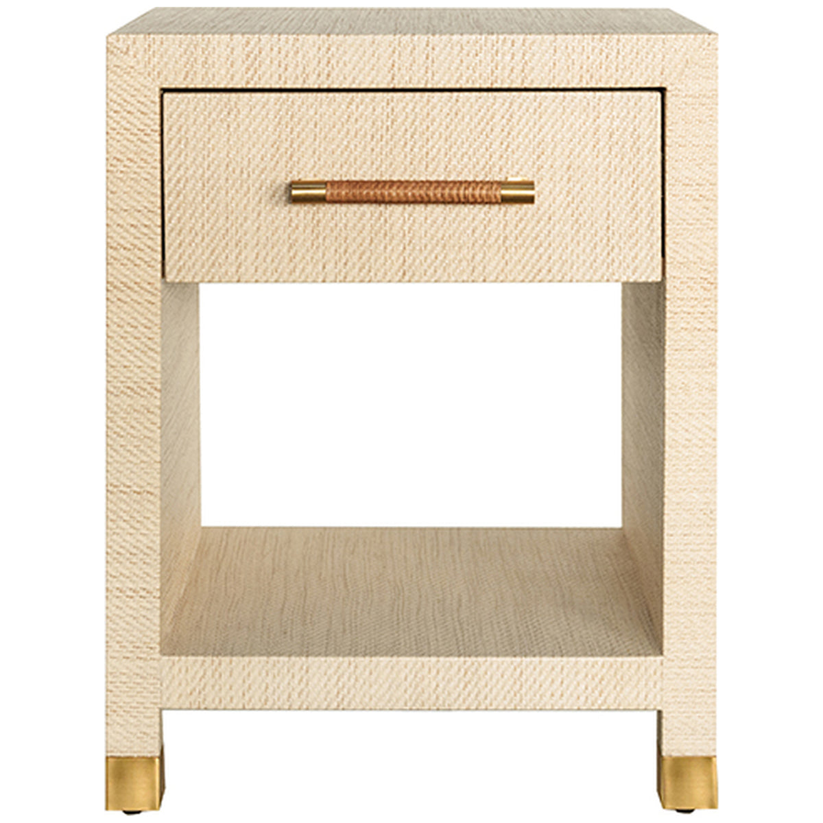 Worlds Away 1-Drawer Side Table with Rattan Wrapped Handle