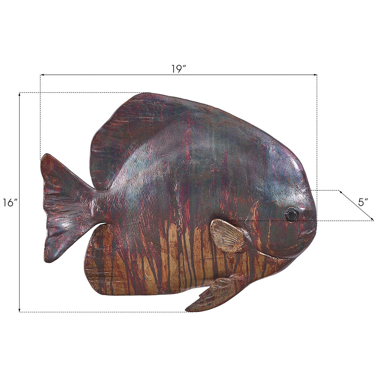 Phillips Collection Australian Bat Fish Maroon Wall Sculpture