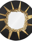 Phillips Collection Circular Cracked Black and Gold Mirror