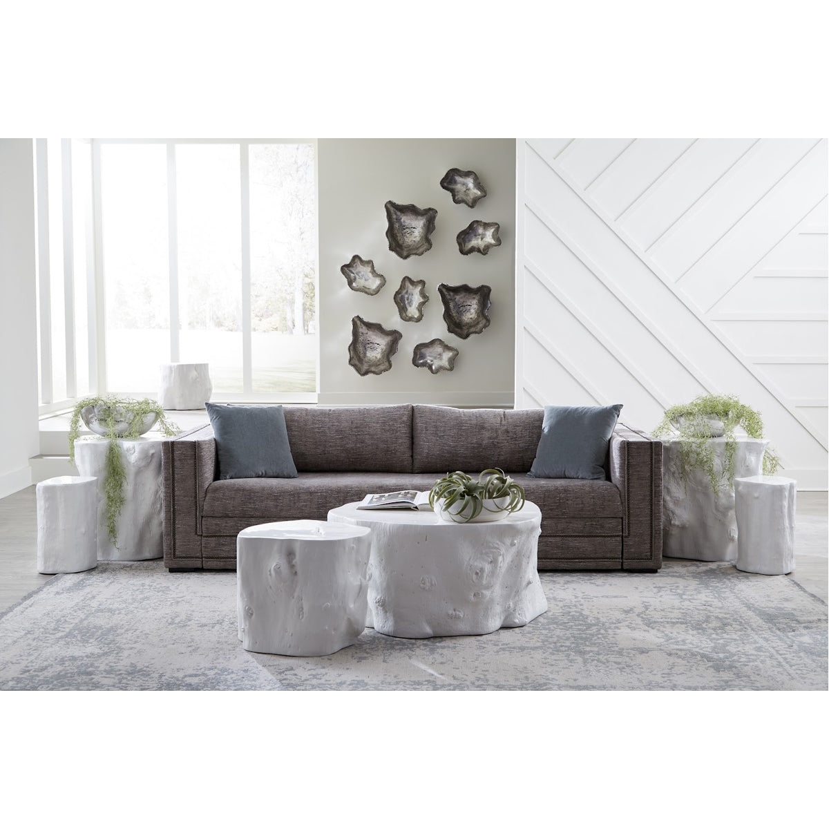 Phillips Collection Log White Coffee Table