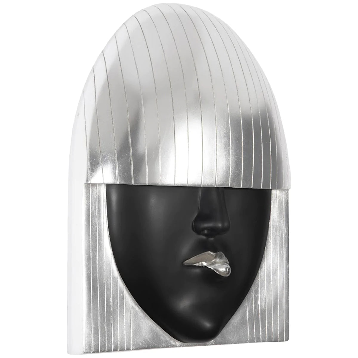 Phillips Collection Fashion Faces Large Pout Black and Silver Wall Art