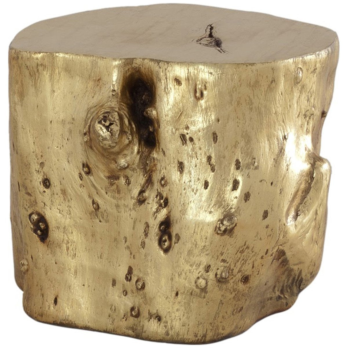 Phillips Collection Log Large Stool, Gold Leaf