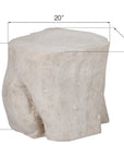 Phillips Collection Log Large Stool, Roman Stone