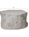 Phillips Collection Log Outdoor Coffee Table, Roman Stone