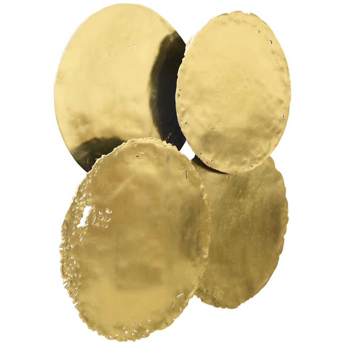 Phillips Collection Gold Cast Oil Drum Wall Discs, Set of 4