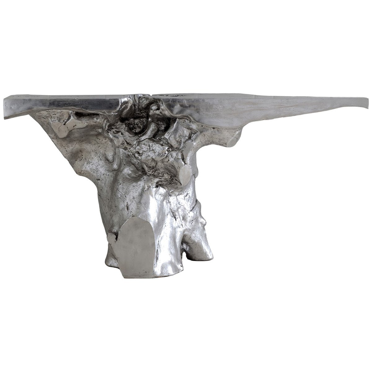 Phillips Collection Crown Console Table, Silver Leaf