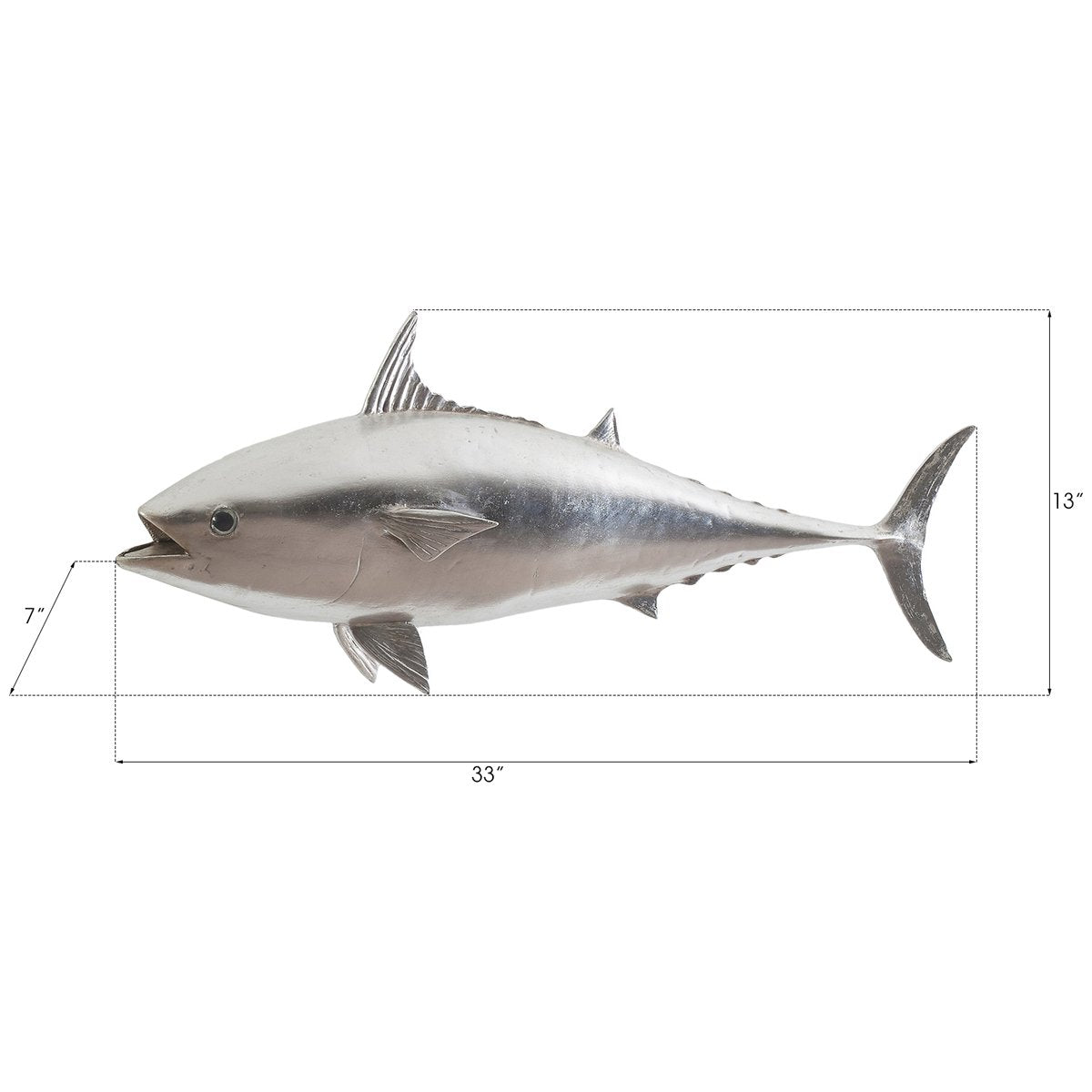 Phillips Collection Mackerel Fish Wall Sculpture, Silver Leaf