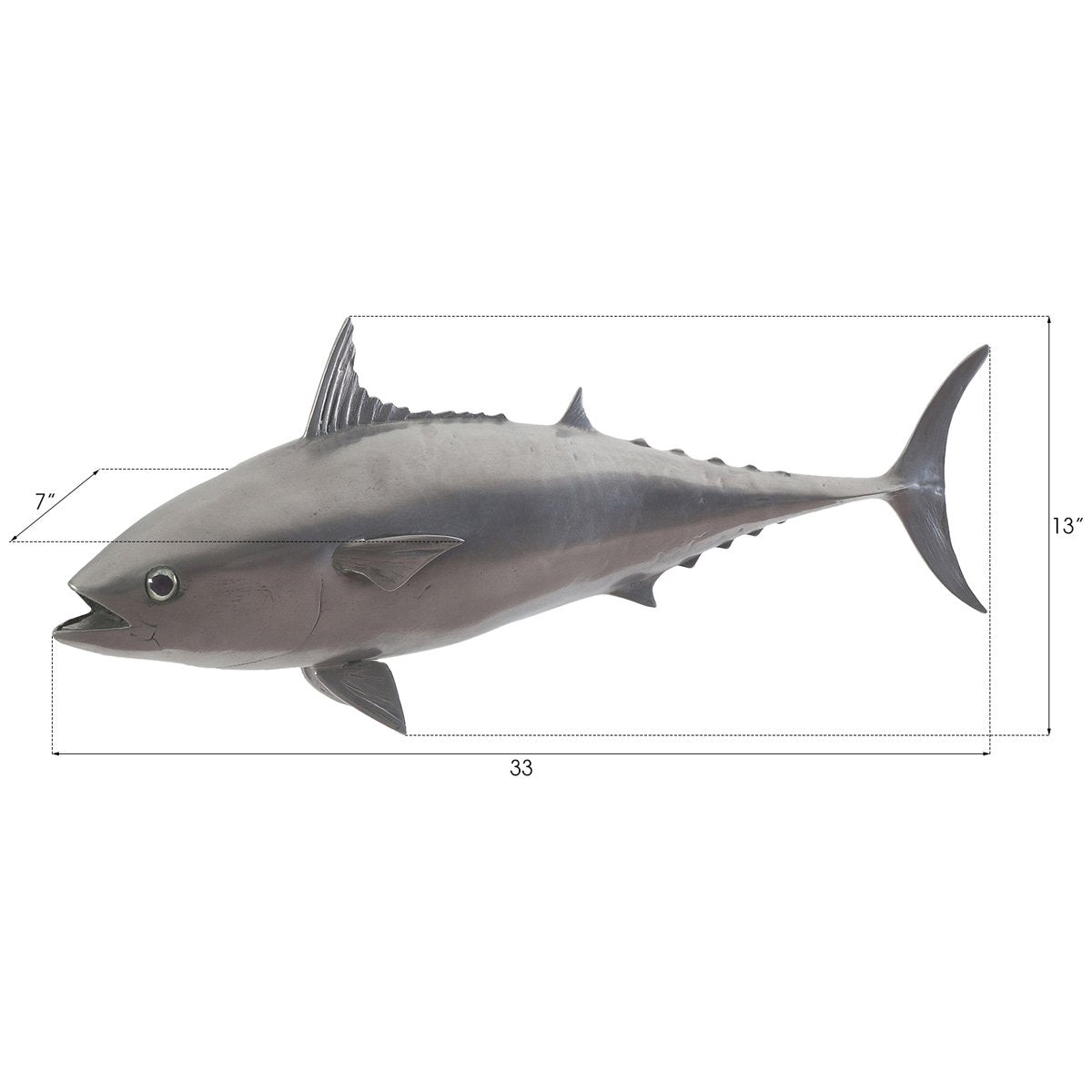 Phillips Collection Mackerel Fish Wall Sculpture, Polished Aluminum