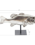 Phillips Collection Large Mouth Bass Fish Sculpture with Stand