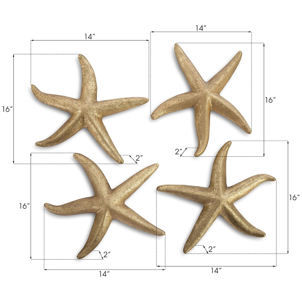 Phillips Collection Starfish Wall Decor, Set of 4