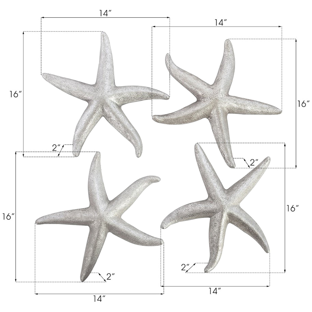 Phillips Collection Starfish Sculpture, Set of 4