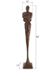 Phillips Collection Tall Chiseled Male Sculpture, Bronze