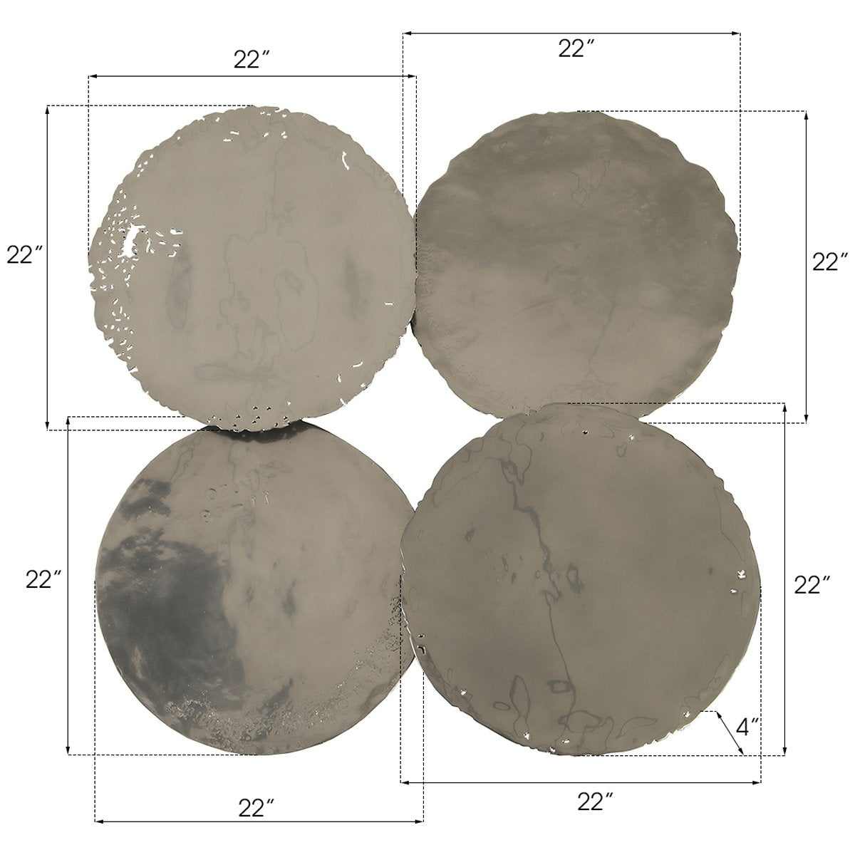 Phillips Collection Cast Oil Drum Wall Discs, Set of 4