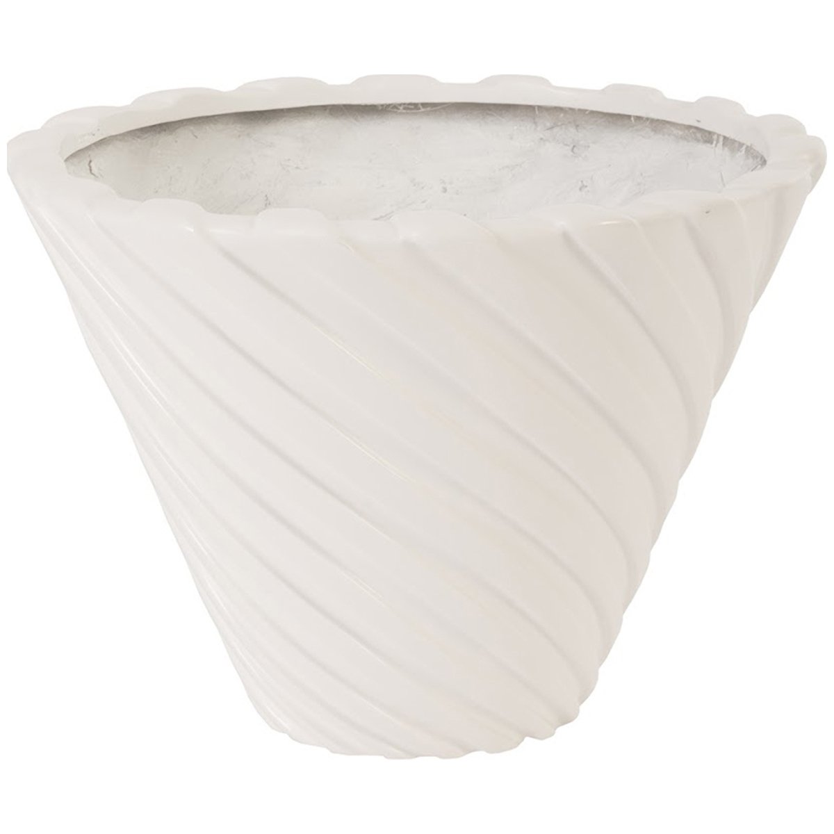 Phillips Collection Turbo Planter, Gel Coat White