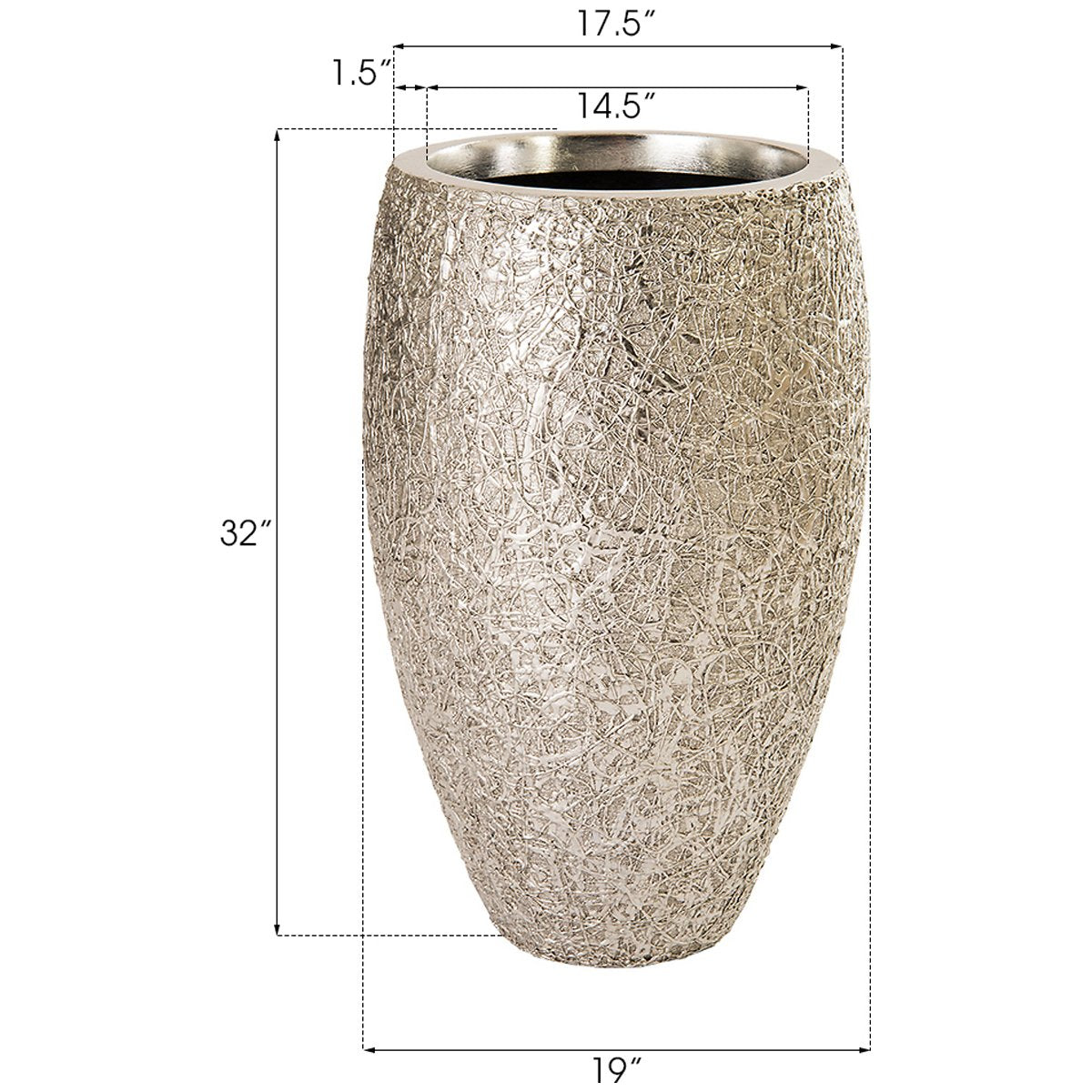 Phillips Collection String Theory Planter, Silver Leaf