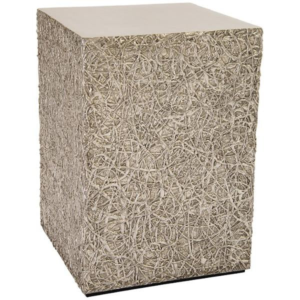 Phillips Collection String Theory Pedestal, Silver Leaf