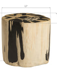 Phillips Collection Beige Round Cast Petrified Wood Stool