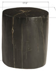 Phillips Collection Black Round Cast Petrified Wood Stool