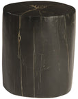 Phillips Collection Black Round Cast Petrified Wood Stool