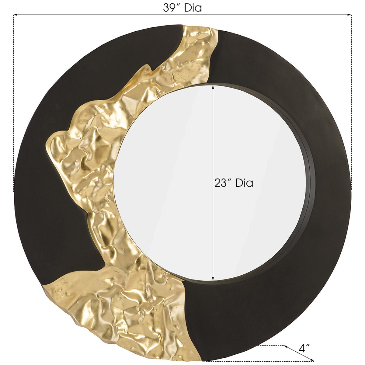 Phillips Collection Mercury Round Black Gold Mirror