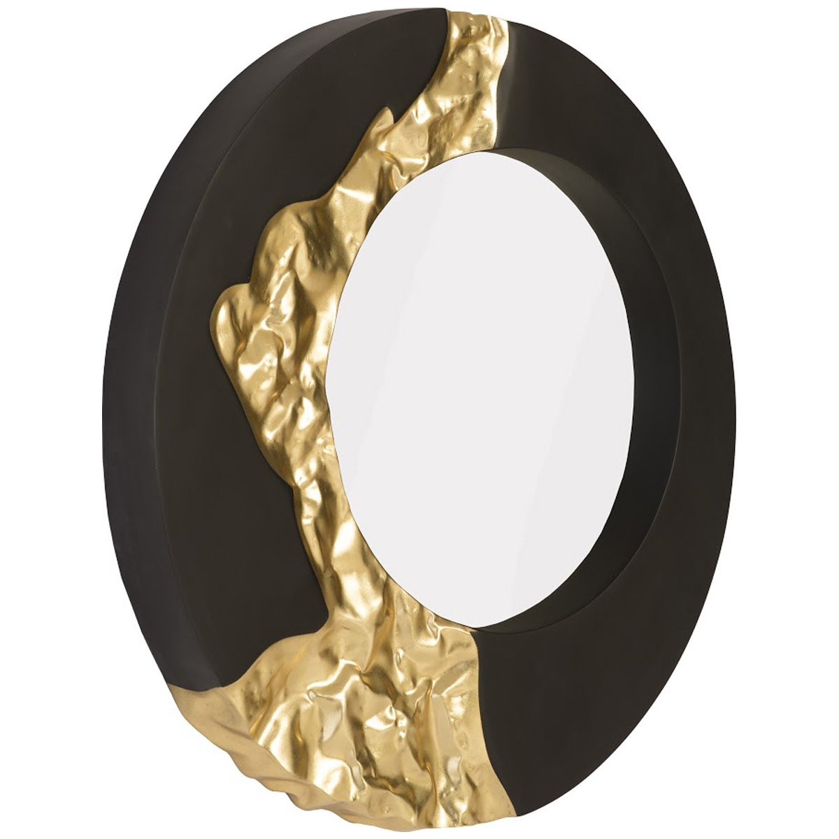 Phillips Collection Mercury Round Black Gold Mirror