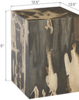 Phillips Collection Patterned Square Cast Petrified Wood Stool