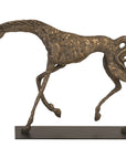 Phillips Collection Prancing Horse Sculpture on Black Metal Base