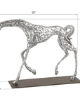 Phillips Collection Prancing Horse Sculpture on Black Metal Base