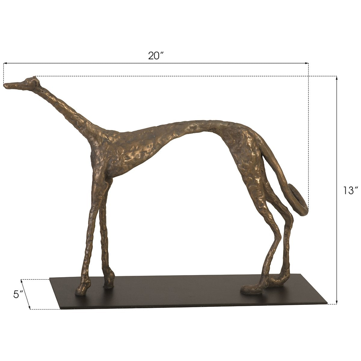 Phillips Collection Greyhound Sculpture on Black Metal Base