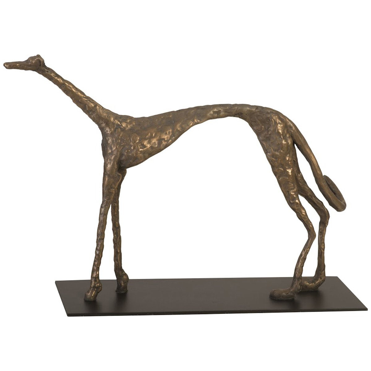 Phillips Collection Greyhound Sculpture on Black Metal Base