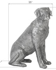 Phillips Collection Labrador Dog Sculpture, Liquid Silver