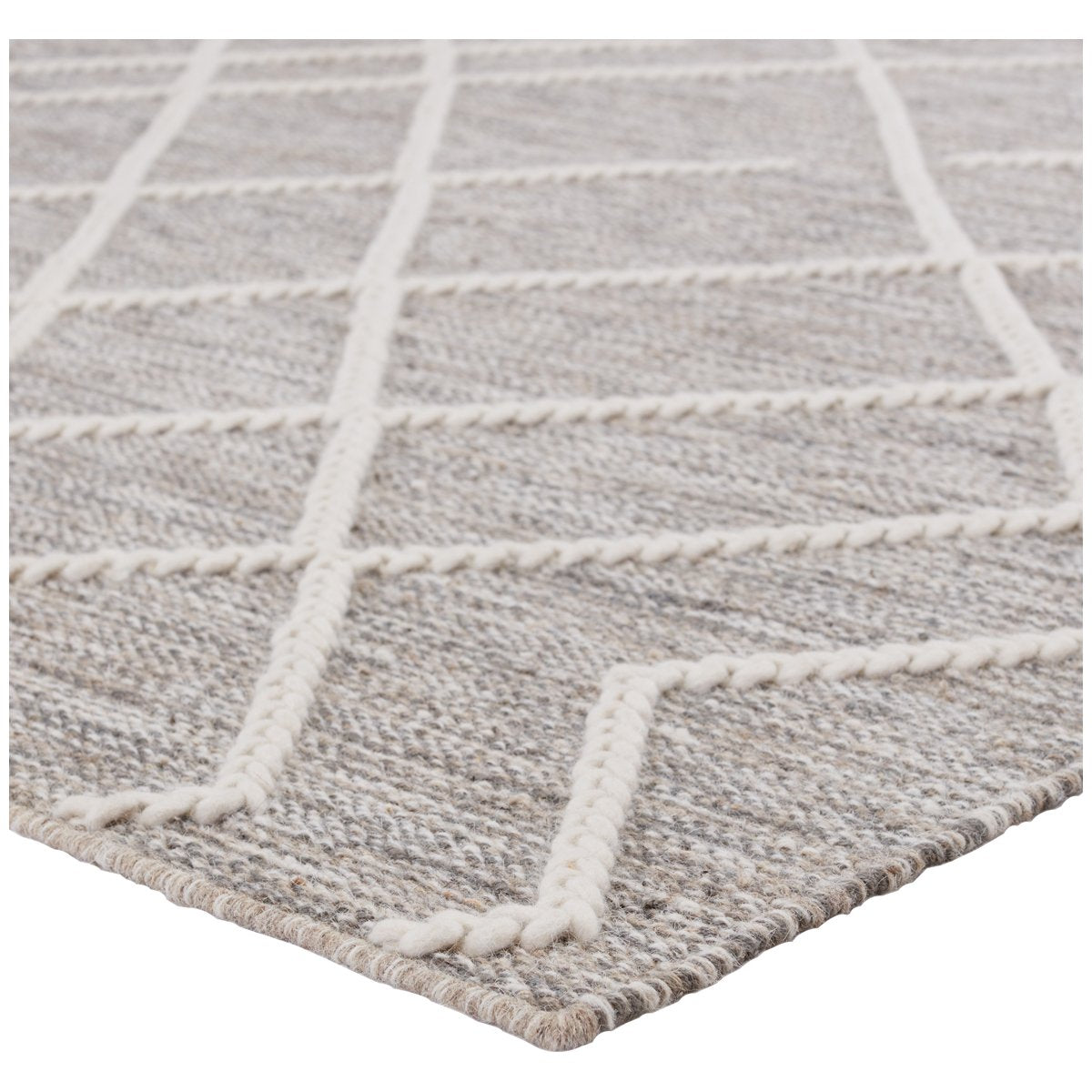 Jaipur Plateau Moab Geometric Trellis Gray Ivory PLT02 Rug