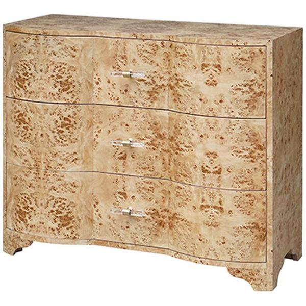 Worlds Away 3-Drawer Chest with Acrylic Hardware