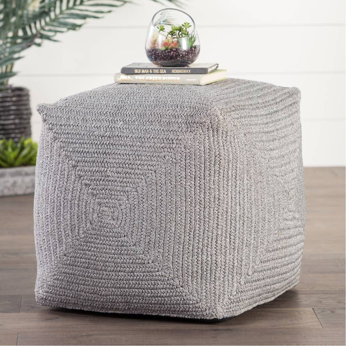 Jaipur Montauk Bridgehampton Solid Light Gray MOT02 Pouf