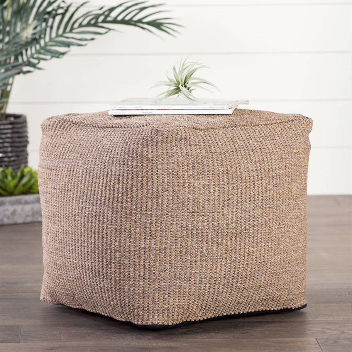 Jaipur Montauk Mastic Solid Tan MOT03 Pouf