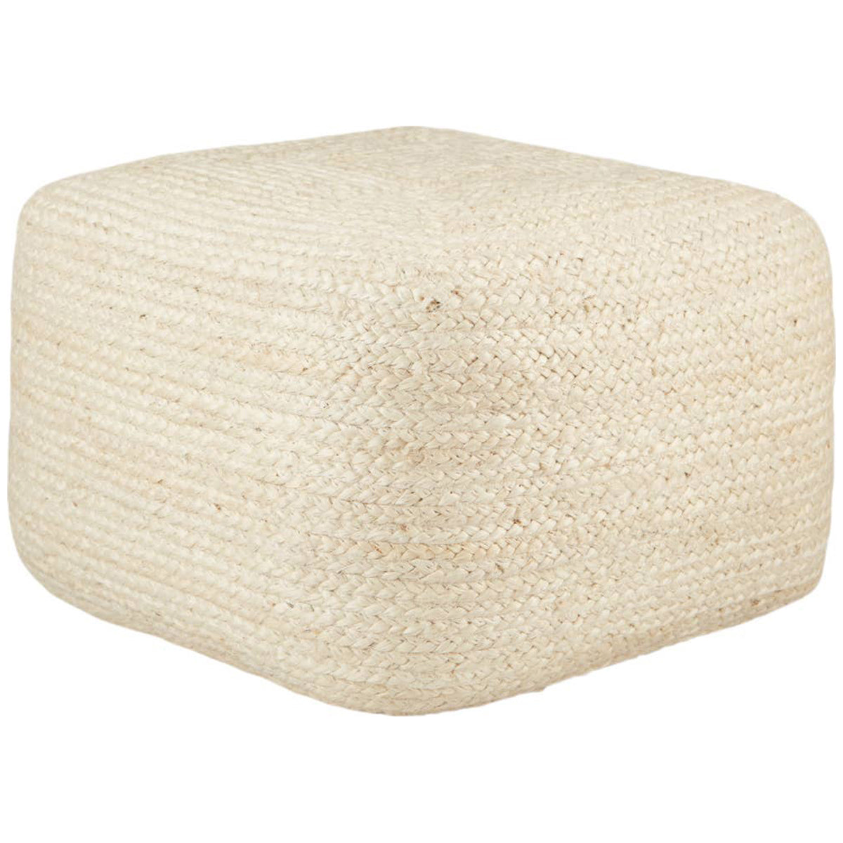 Jaipur Saba Sangam Solid Ivory SAA22 Pouf