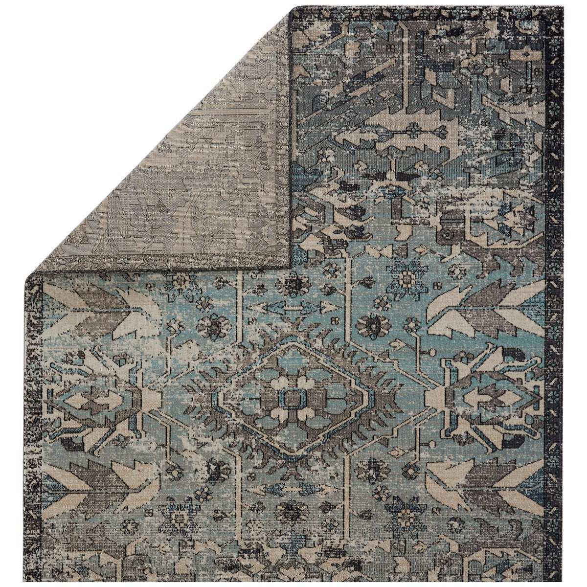 Jaipur Polaris Ansilar Medallion Floral Blue Gray POL26 Rug