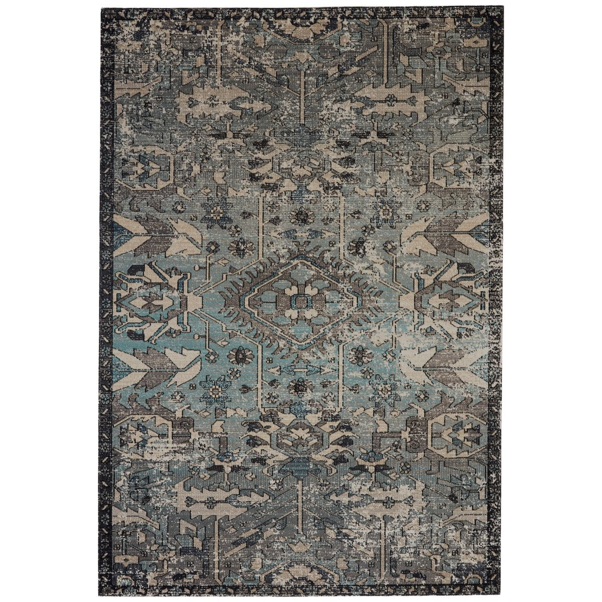 Jaipur Polaris Ansilar Medallion Floral Blue Gray POL26 Rug